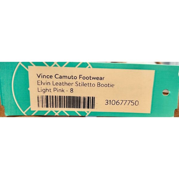 Vince Camuto Elvin Leather Stiletto Bootie Women’s 8 Light Pink Suede Heels - Picture 2 of 7